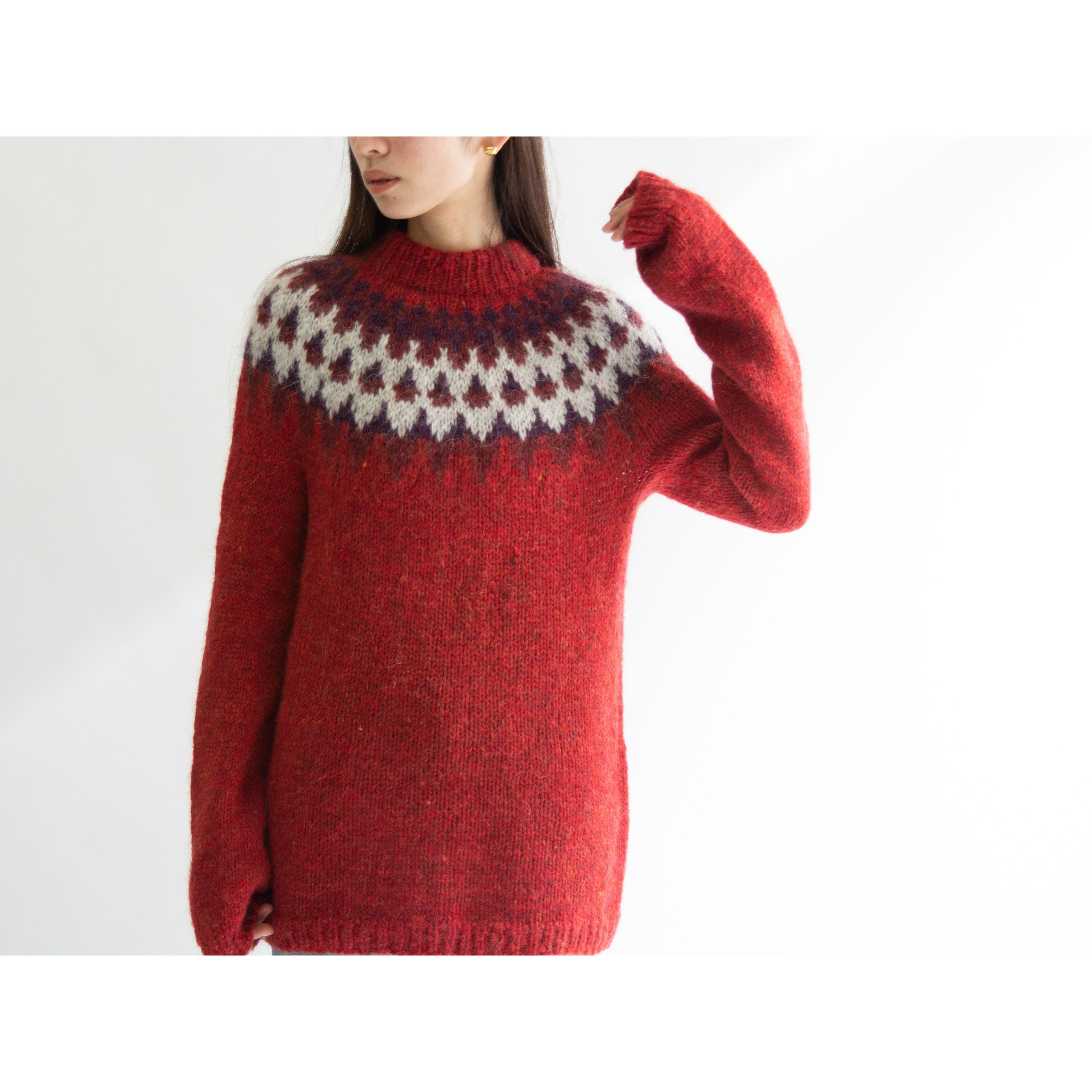 【Made in Iceland】100% Wool Nordic sweater（アイスランド製 ハンドニット ノルディックウールセーター）12b