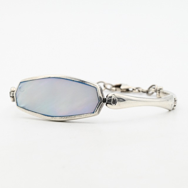White Mother Of Pearl Inlay Hexagon Top Bracelet / Denmark