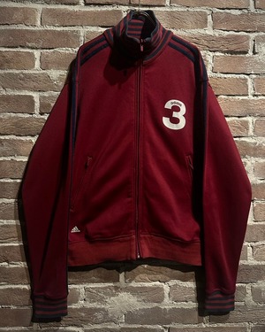 【Caka act3】"adidas" Red × Black Coloring Track Jacket