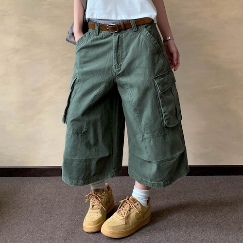 ユーティリティポケットクロップドカーゴパンツ 2col   R01751