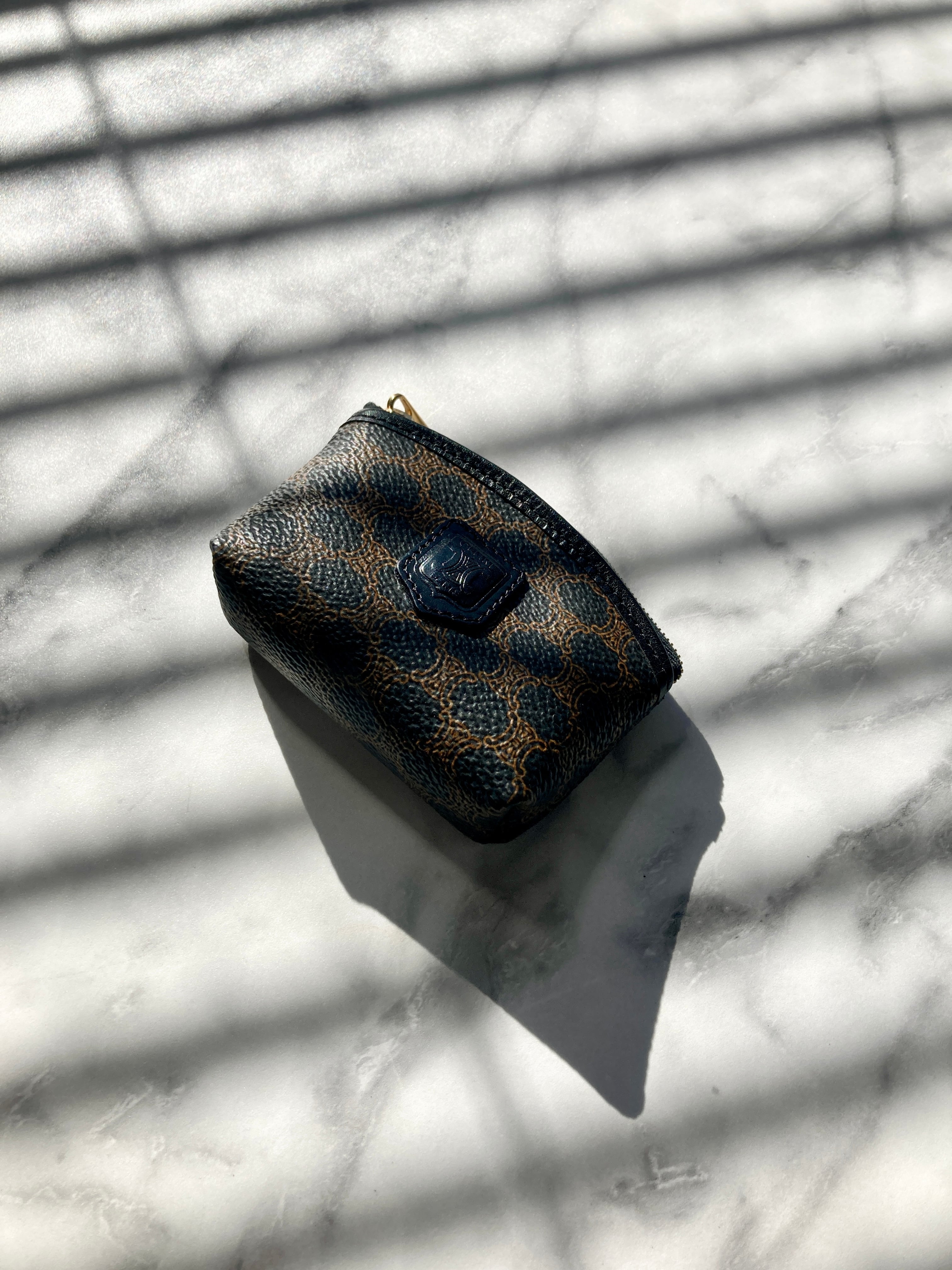 CELINE セリーヌ マカダム ブラゾン型 レザー コインケース 財布