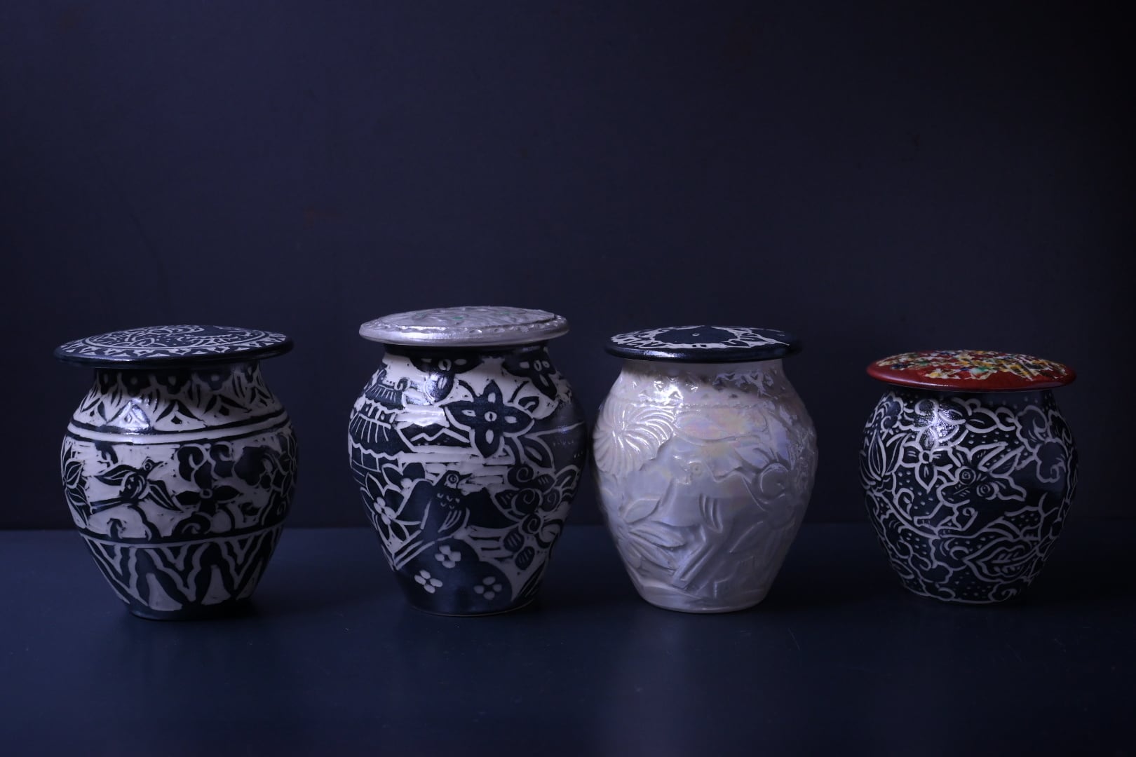 矢島操 銀彩カキオトシ茶入 | 鎌倉倶楽部 茶寮