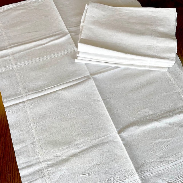 トーション 生成り色 フレンチリネン　生地としても（ループなし）