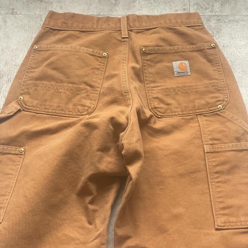 10s USA製 ブラウン ダブルニー Carhartt B01 28×30 詳細写真14