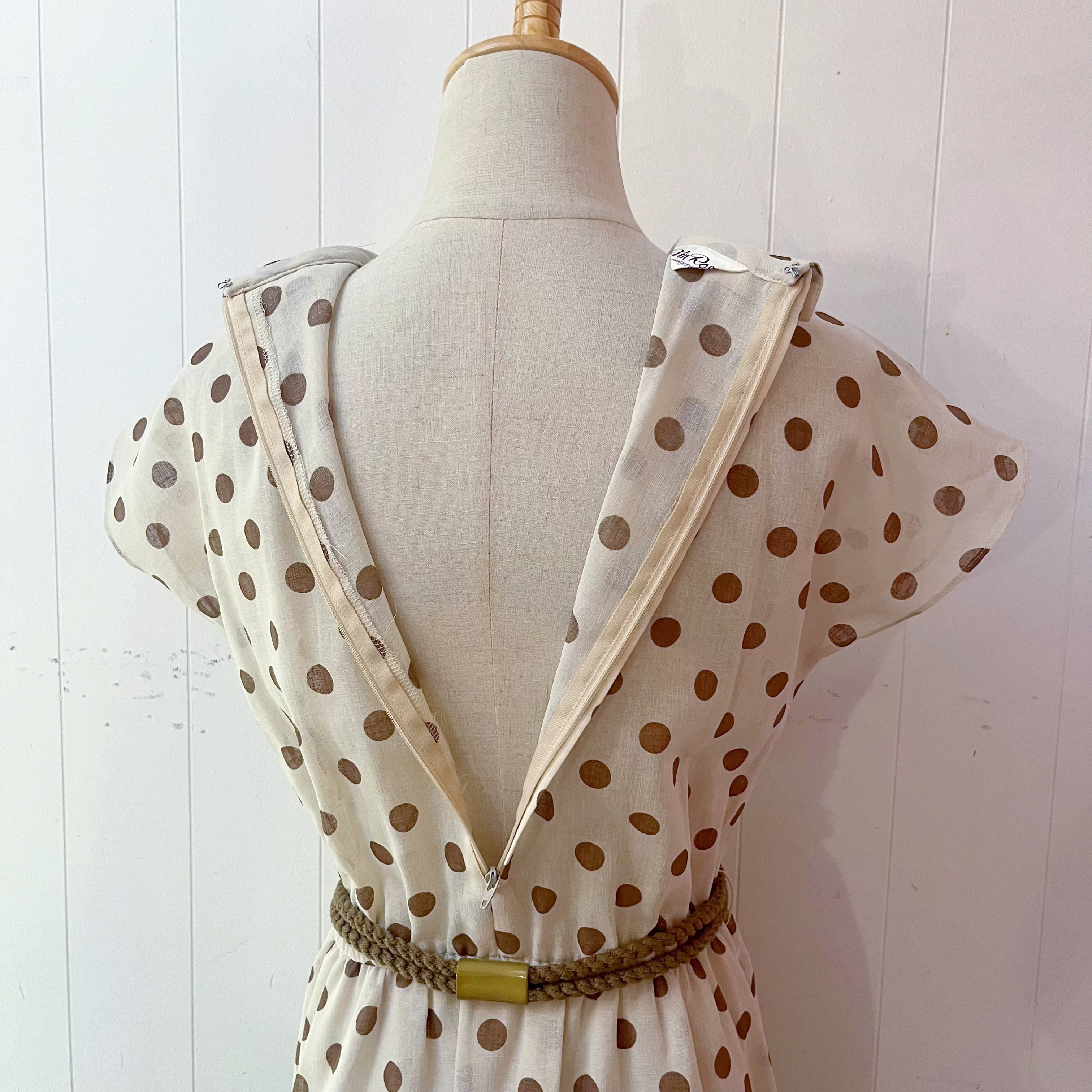 shell belt brown dot one-piece