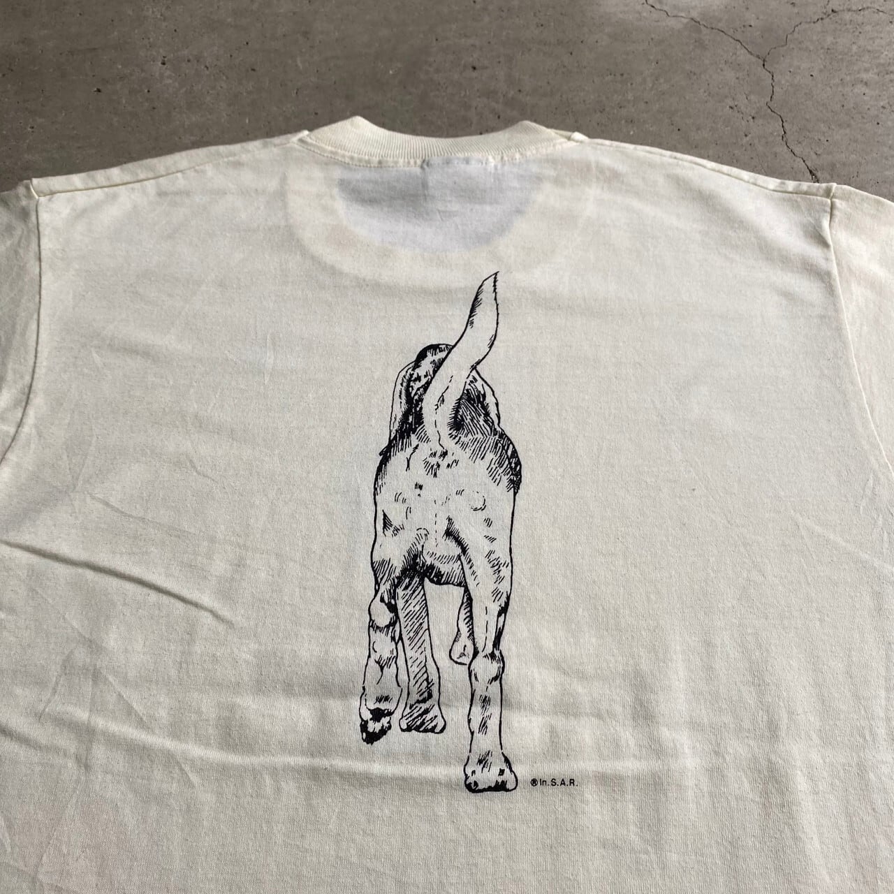80〜90年代 USA製 犬 アニマル アート プリントTシャツ メンズL 古着  