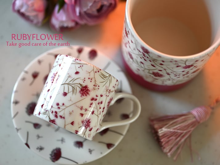 Rubyflower ルビーフラワー転写紙 （ポーセリンアート用 ピンク花転写