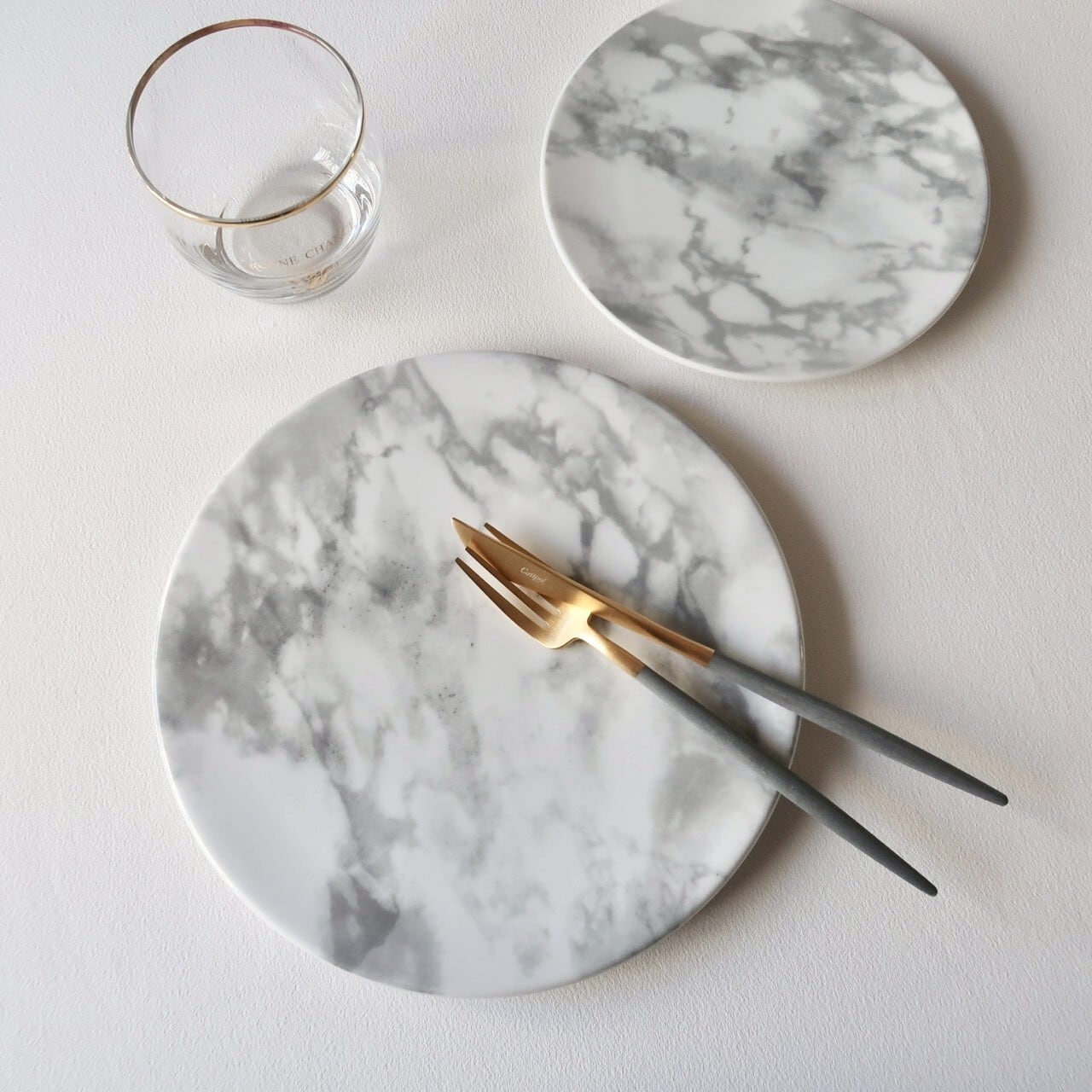 大理石 お皿 Marble plate / 大理石フラットプレート 22cm | BONNE CHANCE