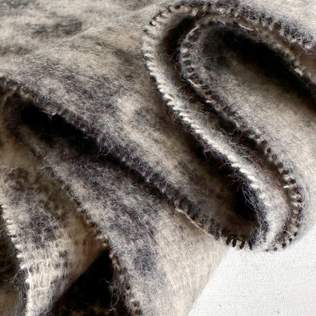 レオパード柄フリンジニットストール W10289