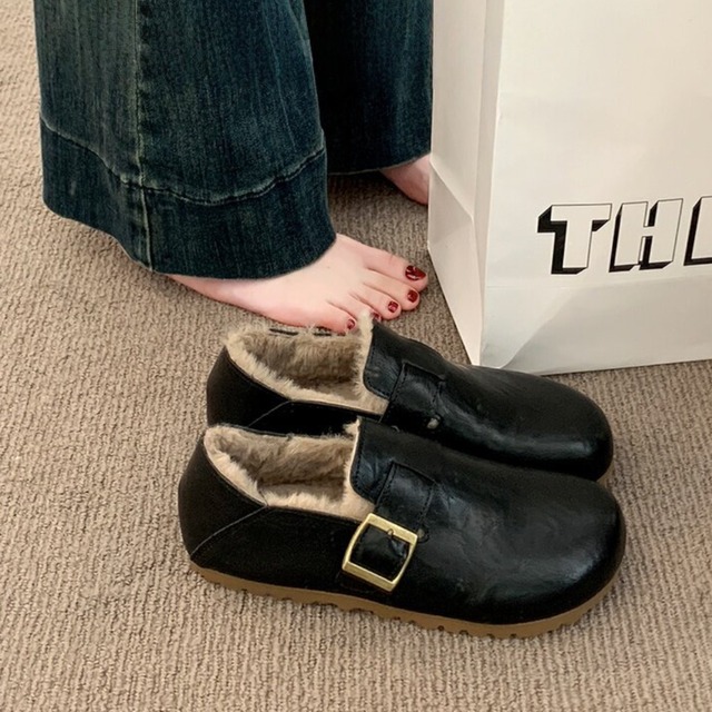 ボアライニング バックル付きシューズ 3color W10424