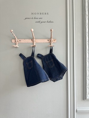 予約:Bonbon denim suspenders〔monbebe〕