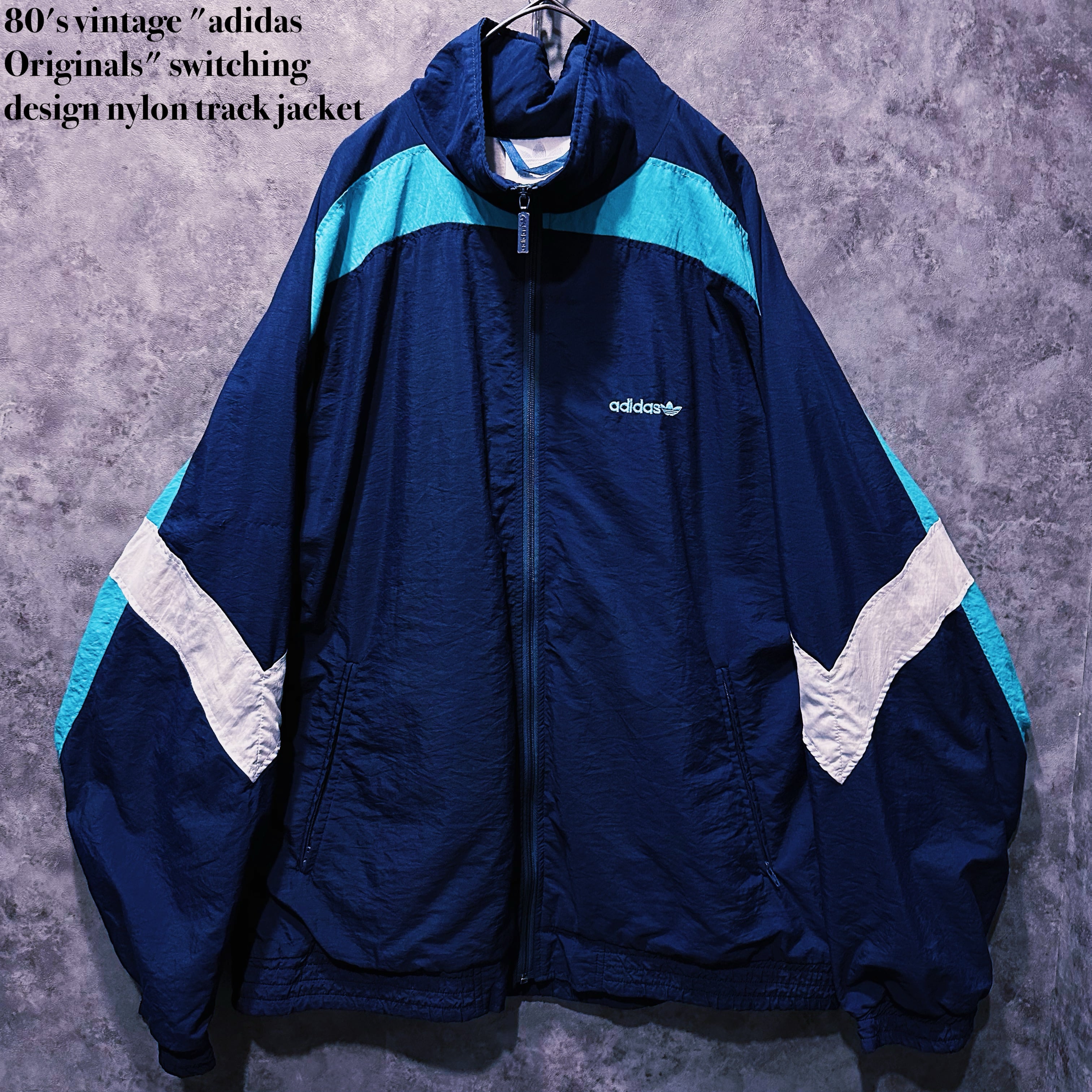 【doppio】80's vintage "adidas Originals" switching design nylon track jacket