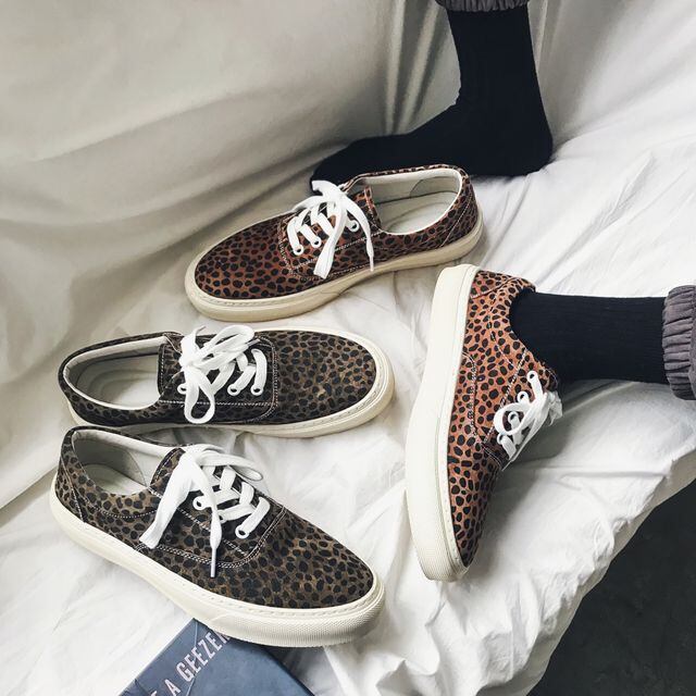 【予約販売】スニーカー メンズ ヒョウ柄 アニマル ストリート 靴 ベージュブラウン お洒落 カジュアル 24cm/24.5cm/25cm/25.5cm/26cm/26.5cm/27cm