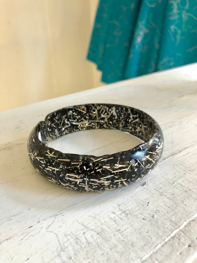 50s silver glitter bangle