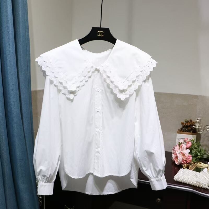 スカラップレース衿ブラウス　AJ1079-7005