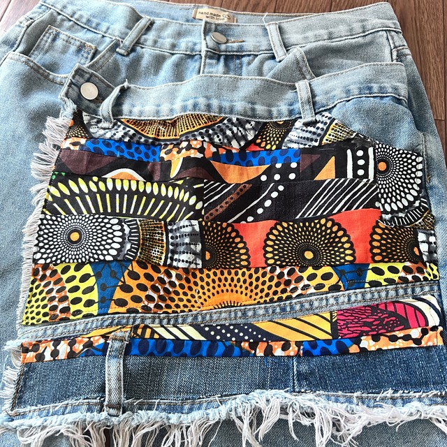 アフリカンラップデニムパンツ