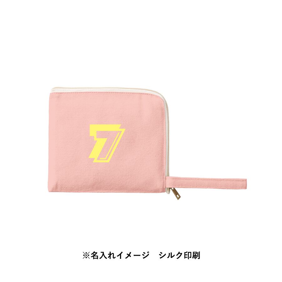 キャンバスL字ファスナーフラットポーチ（S） MG | 名入れノベルティ