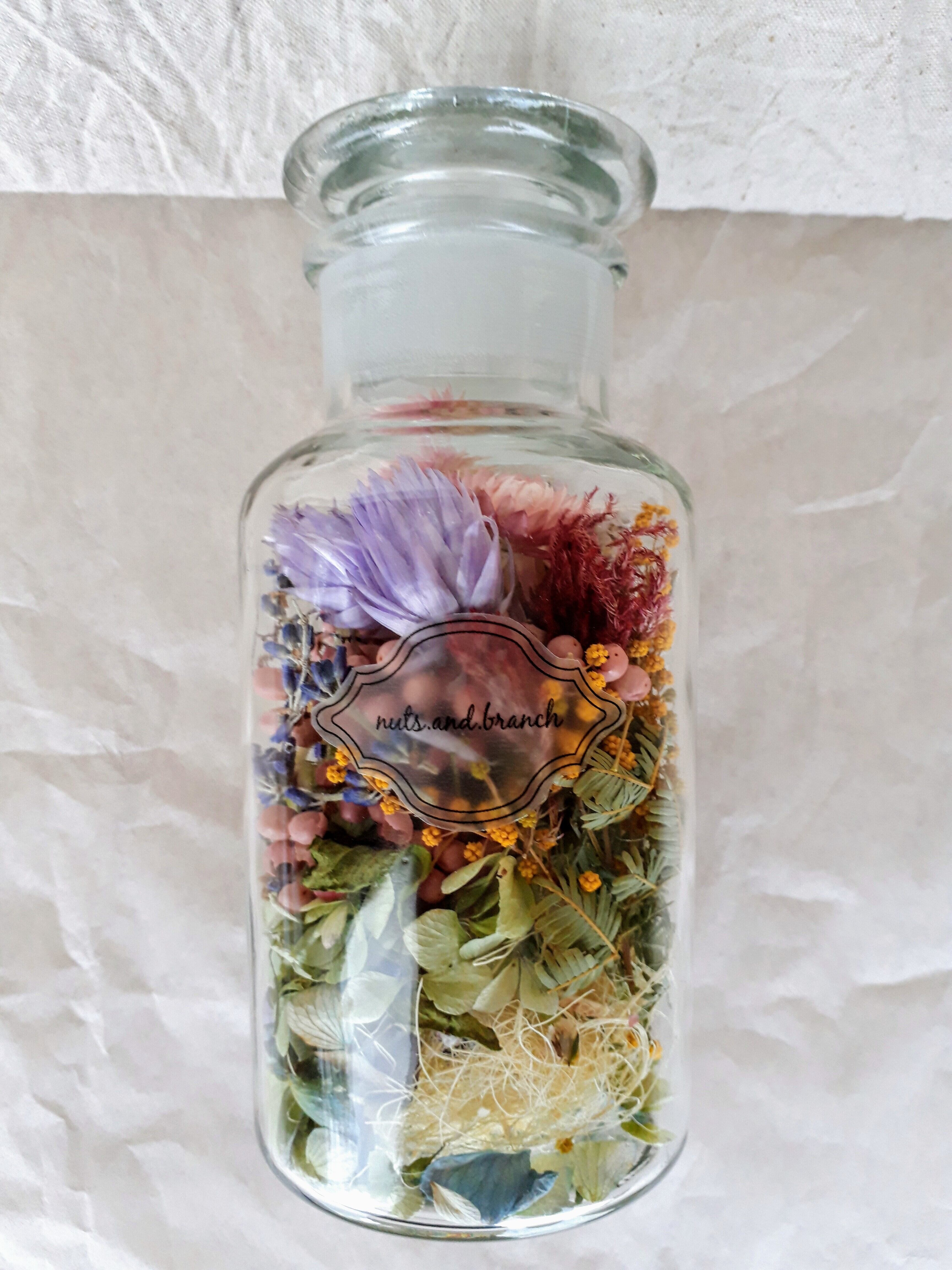 ドライフラワー瓶詰めアレンジ カラフル 喫茶branch Nuts And Branch