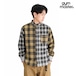 【2WAY仕様】gym master ジムマスター ショールカラー 長袖シャツ チェックシャツ g233732 メンズ レディース ユニセックス オフィスカジュアル 羽織り 春 夏 秋 大阪店舗取扱い グリーンチャッククレイジー(83)