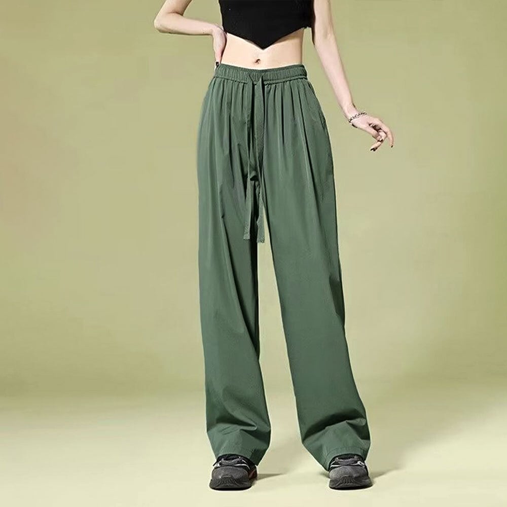 ハイウエスト ワイドパンツ レディース 春夏秋 韓国 ストリート系