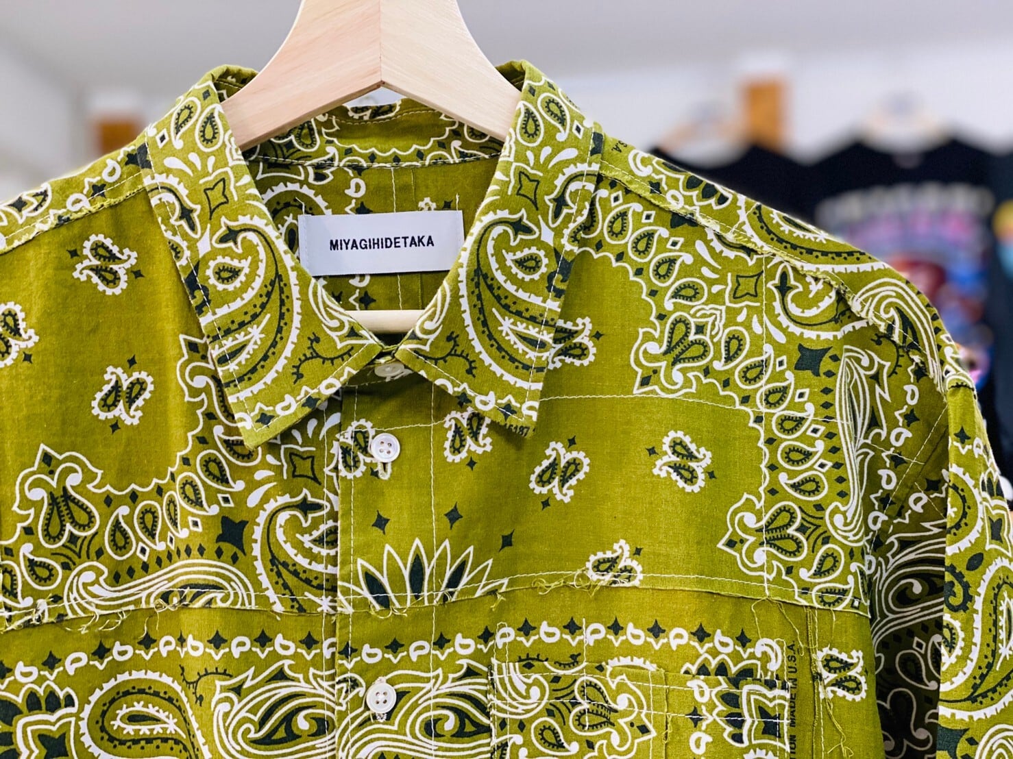 MIYAGI HIDETAKA BANDANA S/S SHIRT GREEN 150JF6924 | BRAND BUYERS OSAKA
