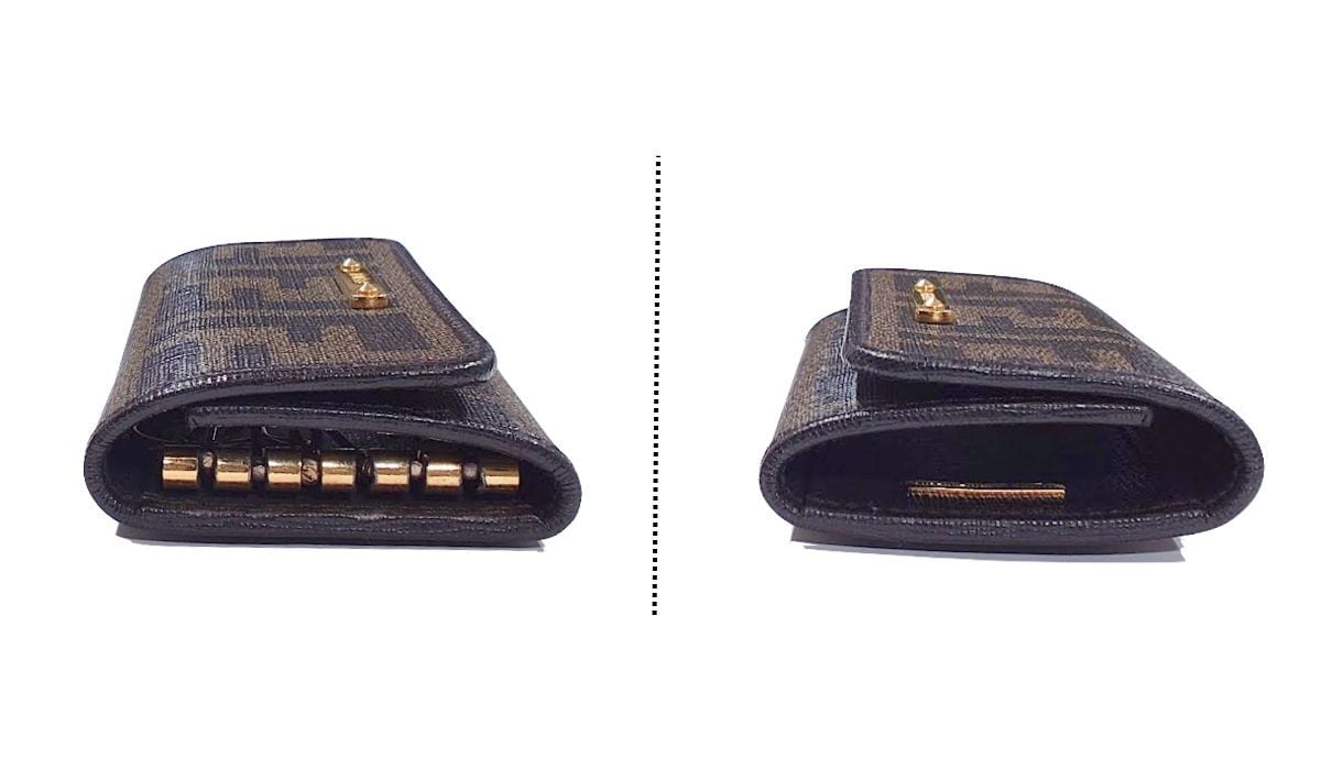 FENDI フェンディ ズッカ柄 6連キーケース ゴールド ロゴプレート PVC