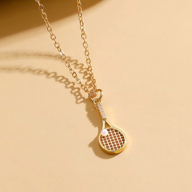 Tennis Racket Pearl Necklace