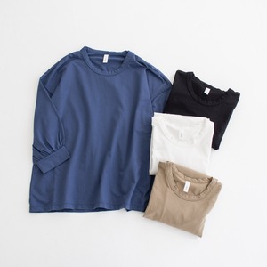 プリット prit 60/1超長綿ハイゲージ天竺 7分ボリュームスリーブプルオーバー(P91335)全4色【レターパックプラス可】