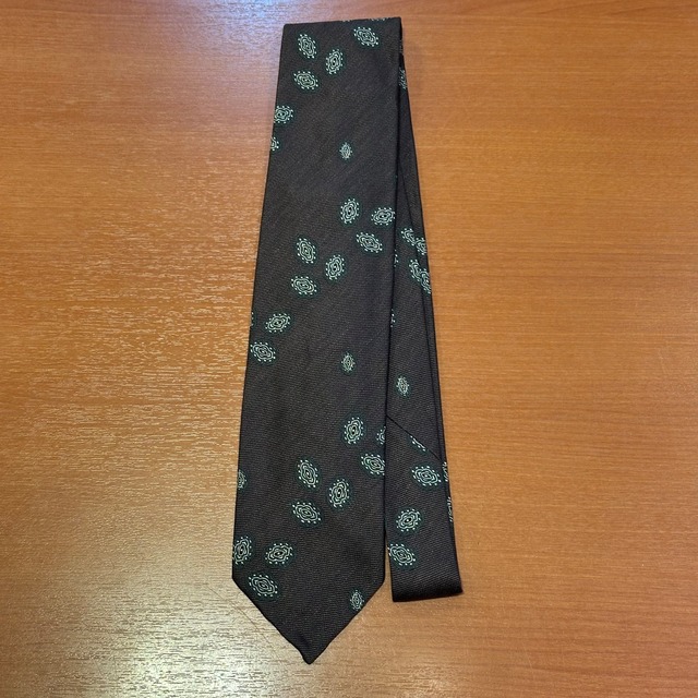 未使用品 F.Marino "SFODERATO" COTTON LINEN SILK JACQUARD TIE