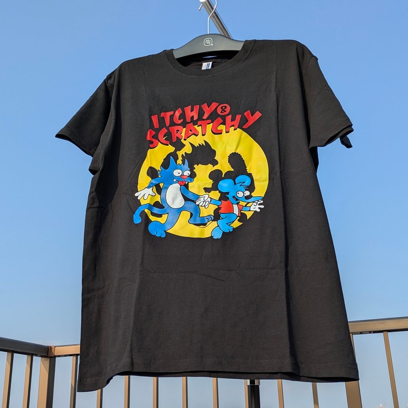 【 The Simpsons（ ザ・シンプソンズ ) 】『 The Itchy & Scratchy Show / イッチー＆スクラッチー 』 Tシャツ / BLACK〚アメリカン雑貨 アメトイ〛