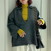 スキッパーオーバーKnit/チャコール