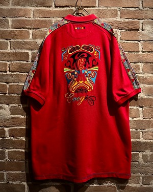 【Caka act3】“COOGI” Ethnic Embroidery Vintage Polo Shirt