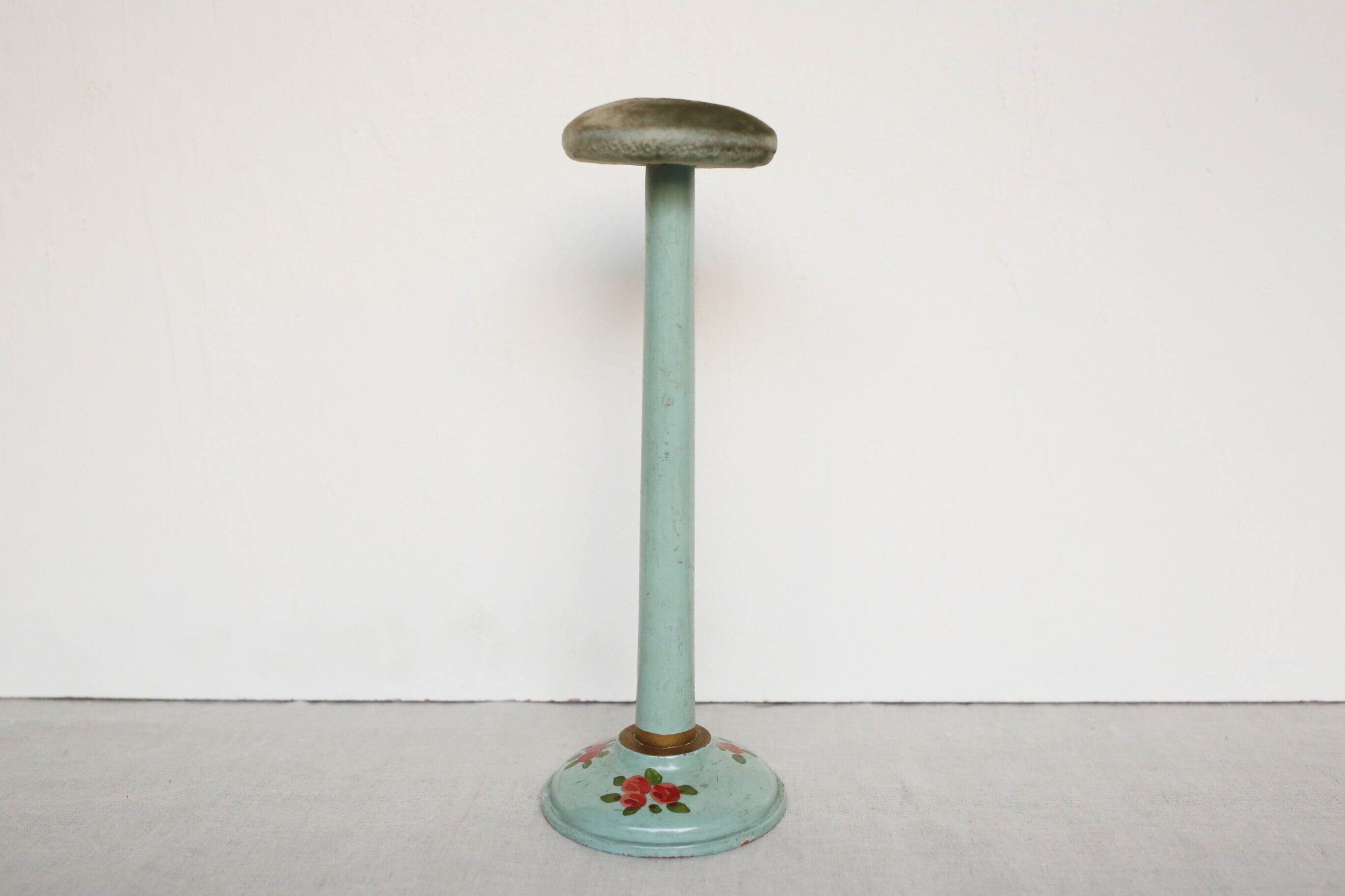 フランス アンティーク ヴィンテージ ハットスタンド ハンドペイントのバラ柄 N-00747