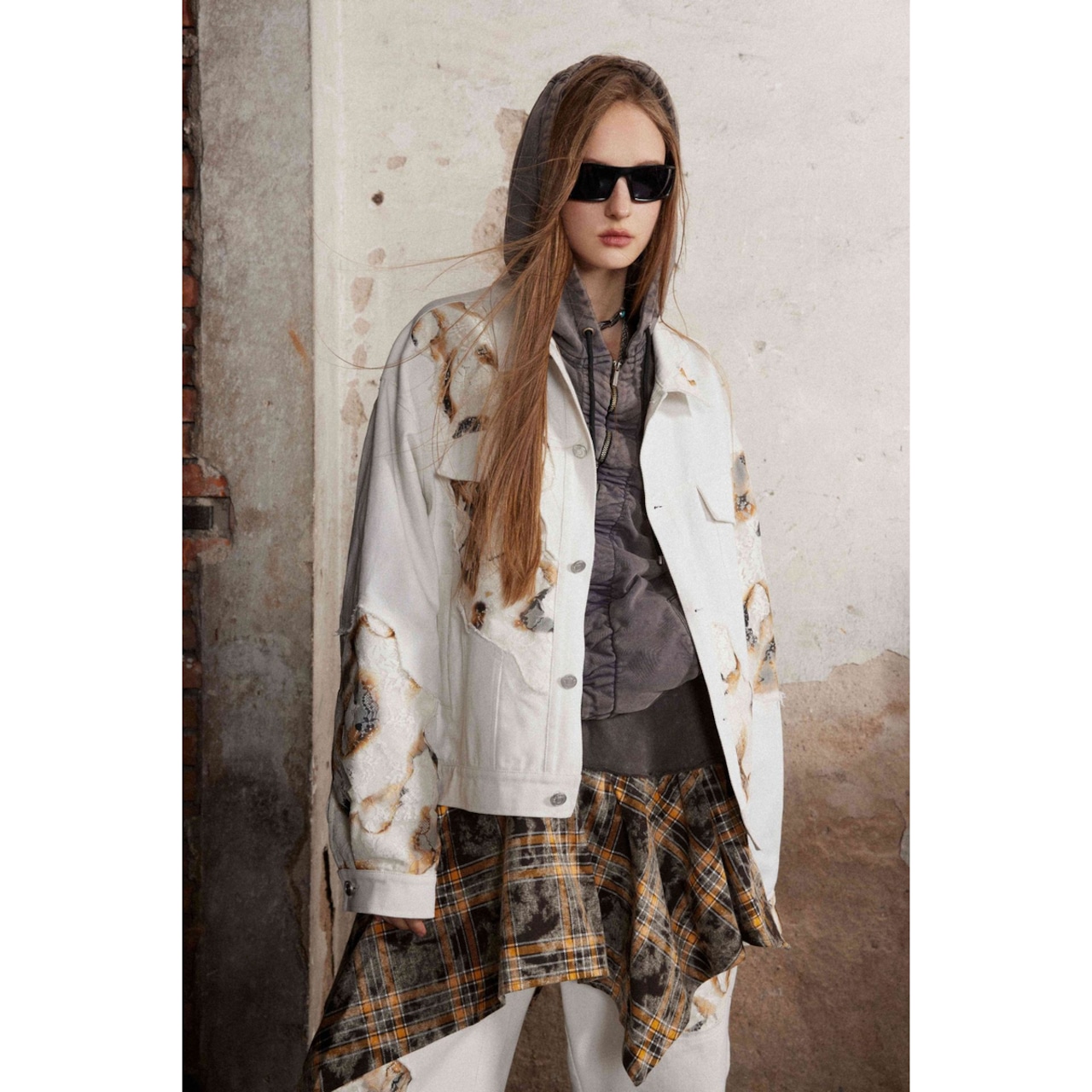 ストリート ヴィンテージ パッチワークフレイムジャケット T716