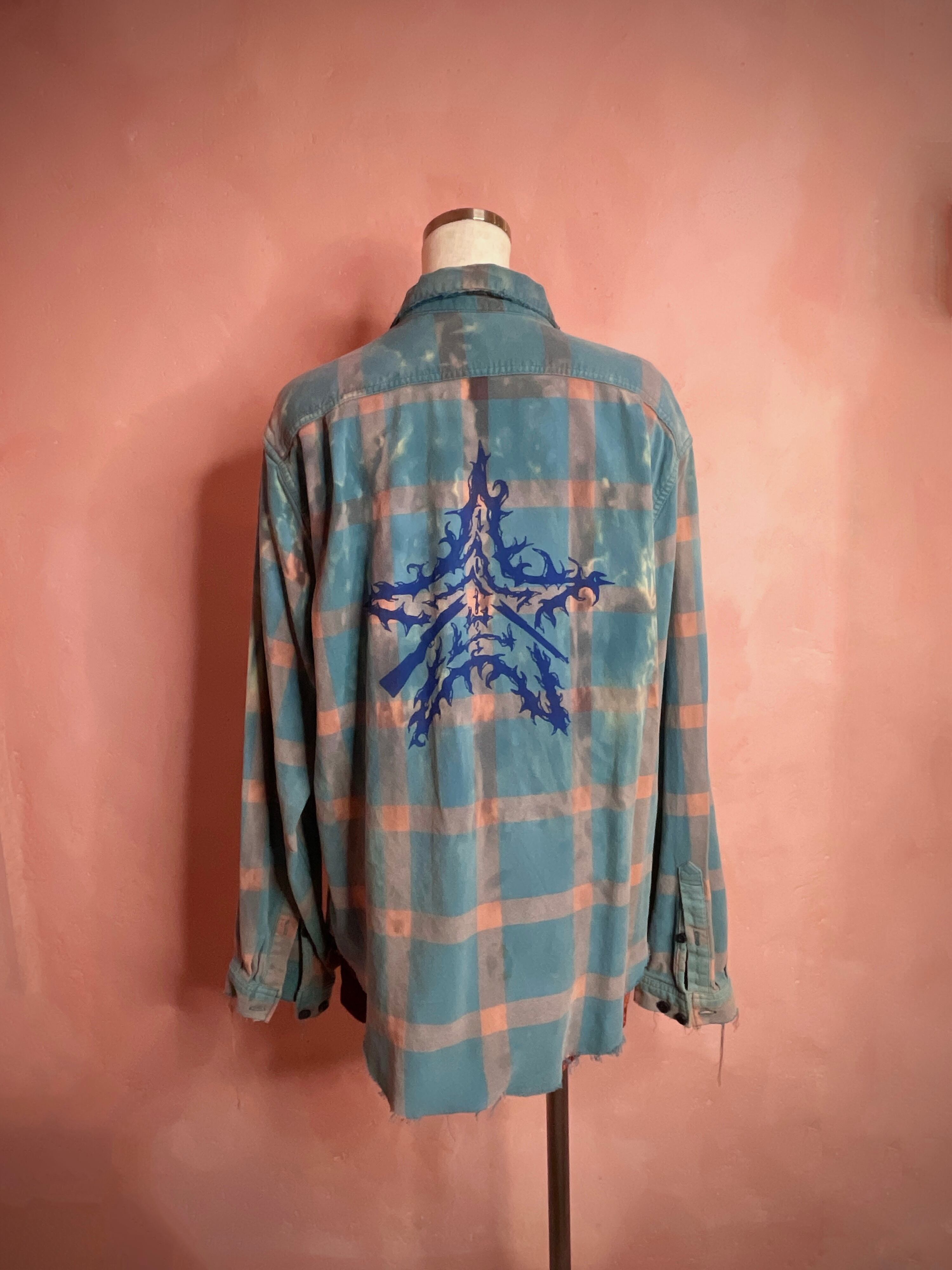 used custom bleach flannel shirt[Disarmed]