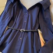 ボタンフロント  ウエストベルト シャツ 　全2色　 00065