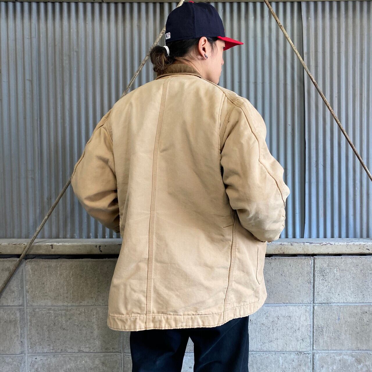 USA製 70s カーハートトラッカージャケットダック生地プリントタグ