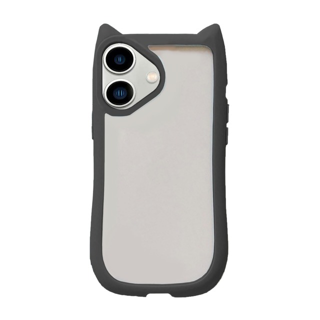 ZAZ for iPhone16 ケース ネコミミ 猫耳 ブラック mimi-16-002