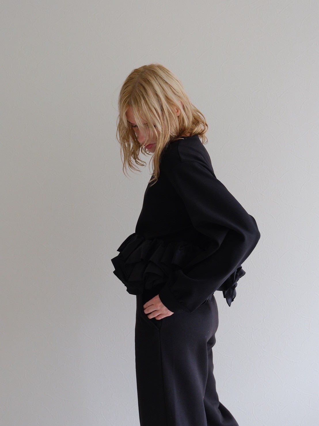 floret peplam tops (black)