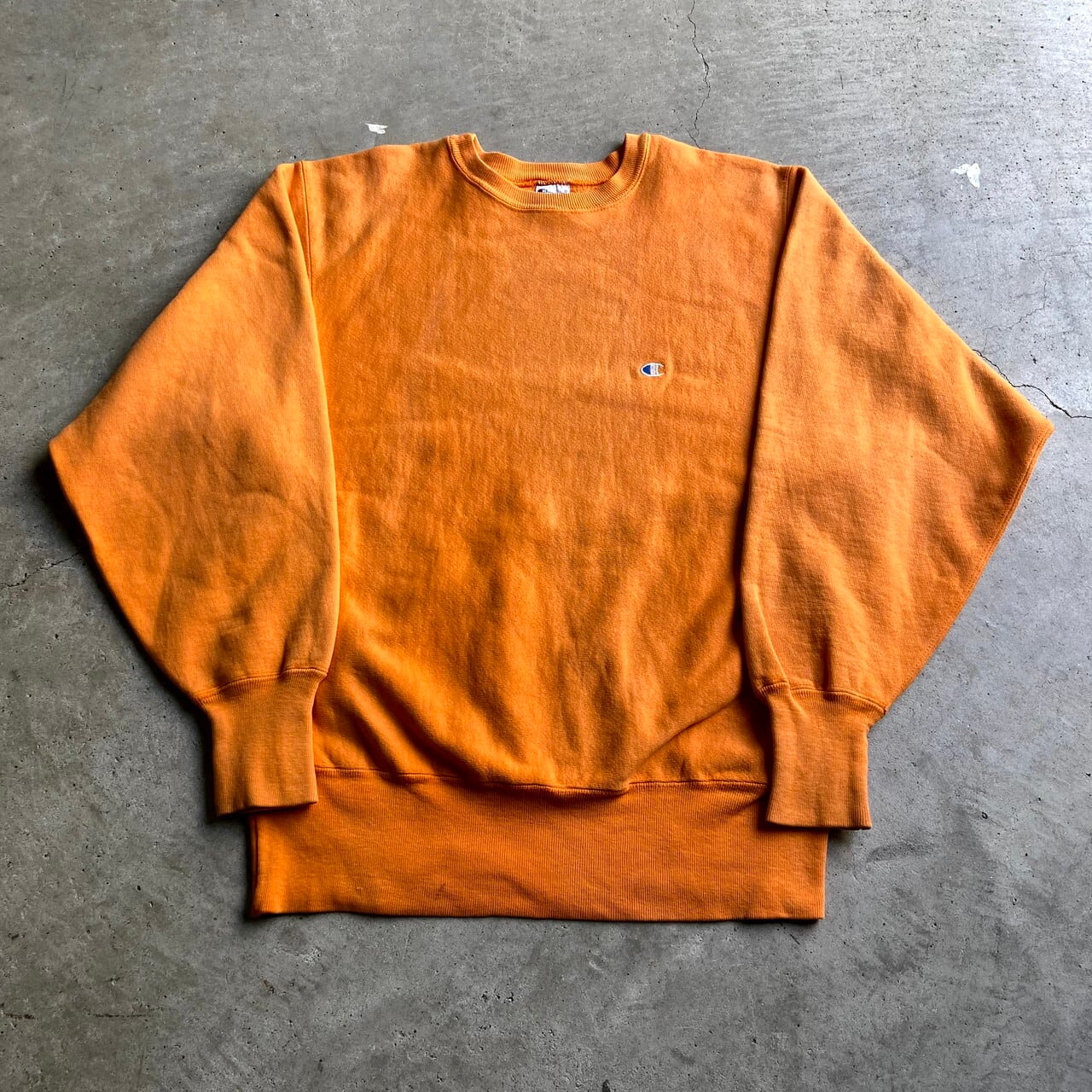 90年代 チャンピオン 刺繍タグ オレンジ ワンポイントロゴ リバース 