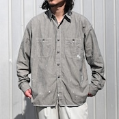 INTERIM / MILK PAINT VINTAGE WASH BLACK SHUTTLE CHAMBRAY HYPER BIG US NAVY WORK SHIRT TYPE2