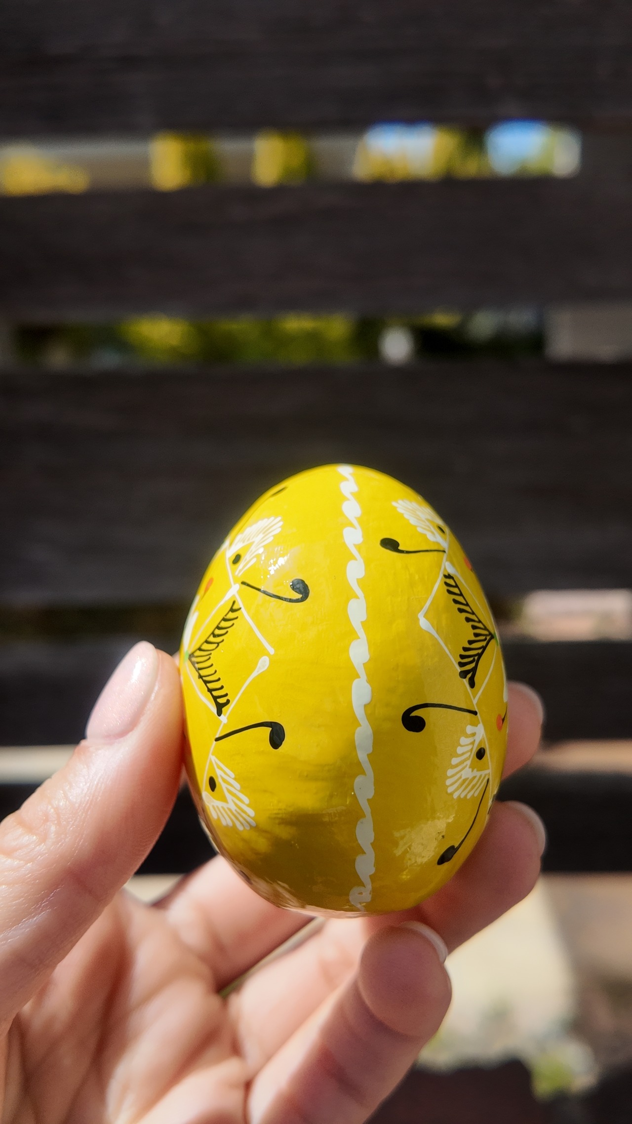 装飾用木製プィサンカ（イースターエッグ）with stand　コロミヤモデル - 5