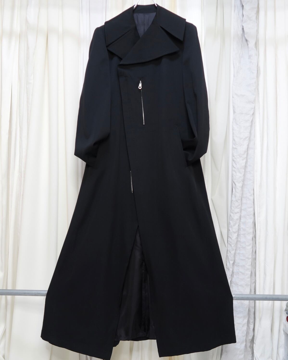 YASUSHI DOI ブラック ロングコート 1990s YASUSHI DOI zip design long coat | gamustore