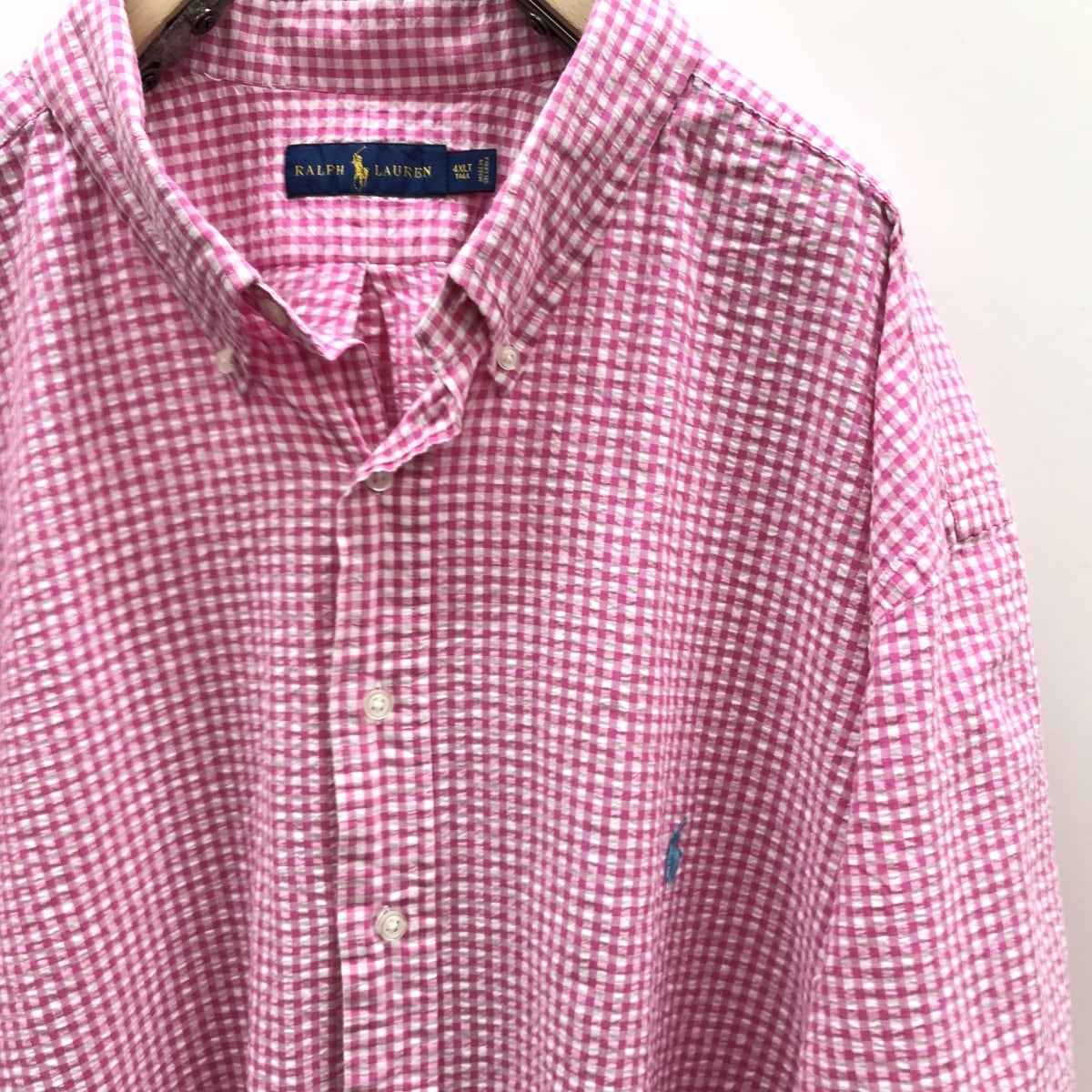 ポロラルフローレン ギンガムチェック シャツ 大きいサイズ ピンク 羽織り