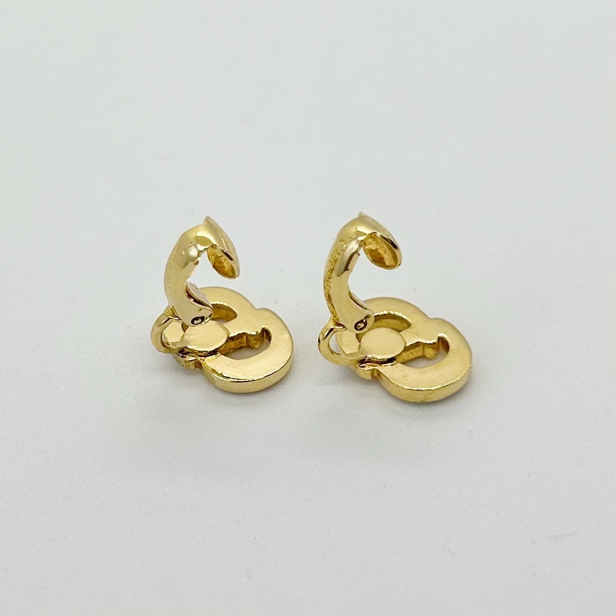 E6131】Christian Dior CD logo rhinestone earrings E6131】Christian Dior CD logo rhinestone earrings