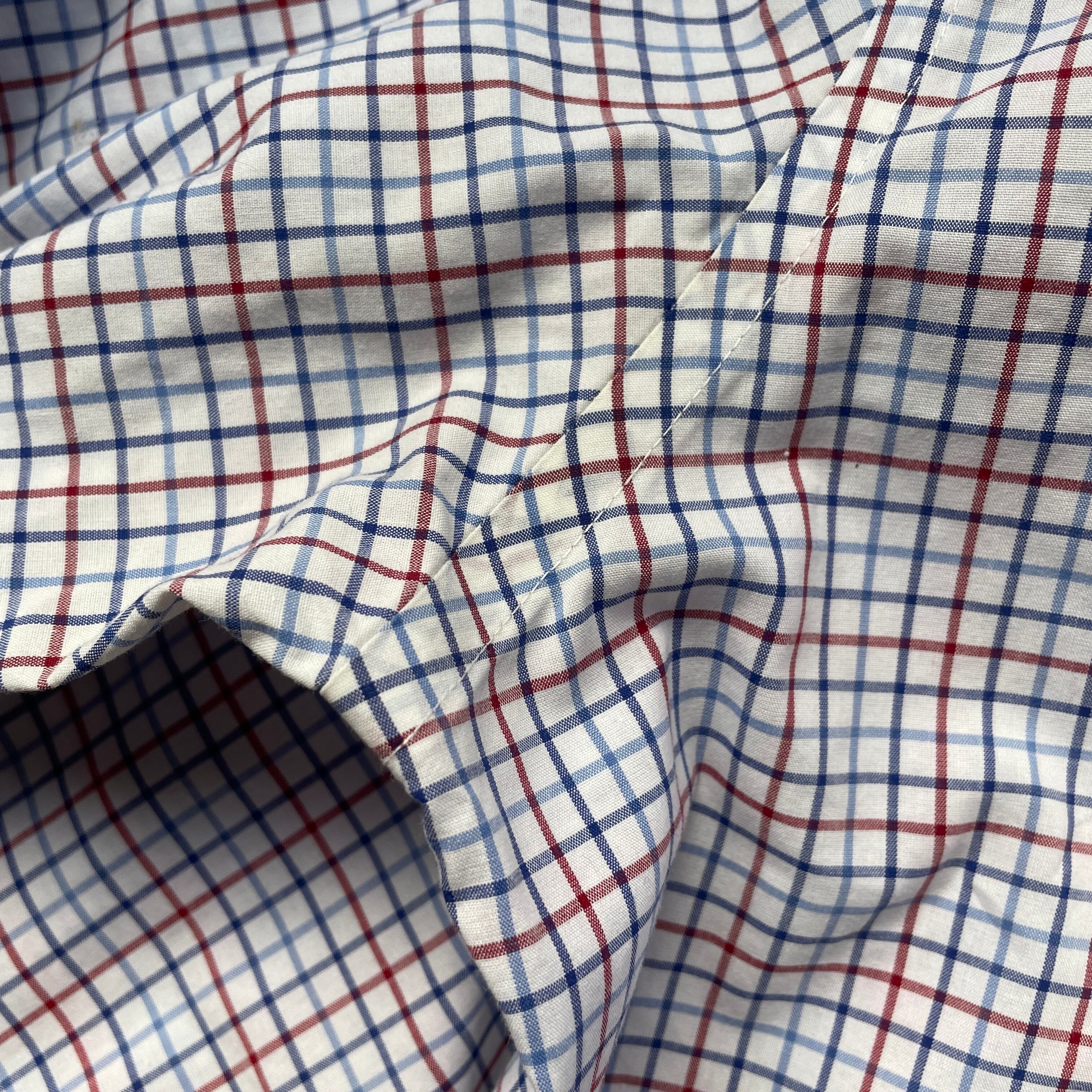 タグ付きラルフローレンチェックリネンシャツ刺繍ロゴBD大きいサイズL