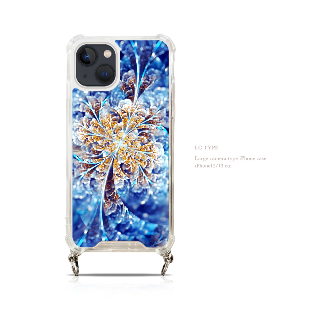 氷花 - 和風 ネックストラップ付ショルダーiPhoneケース【23SS】