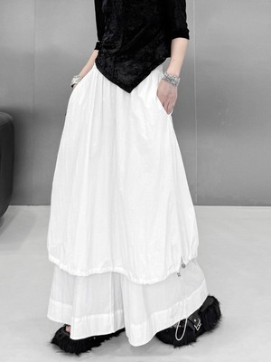 Spliced wide leg skirt pants 2color [T2816]