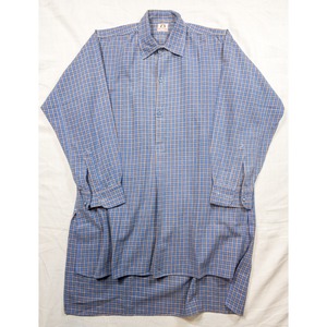 【1950s】"ELTVA" French Work Multi Check Grandpa Shirt