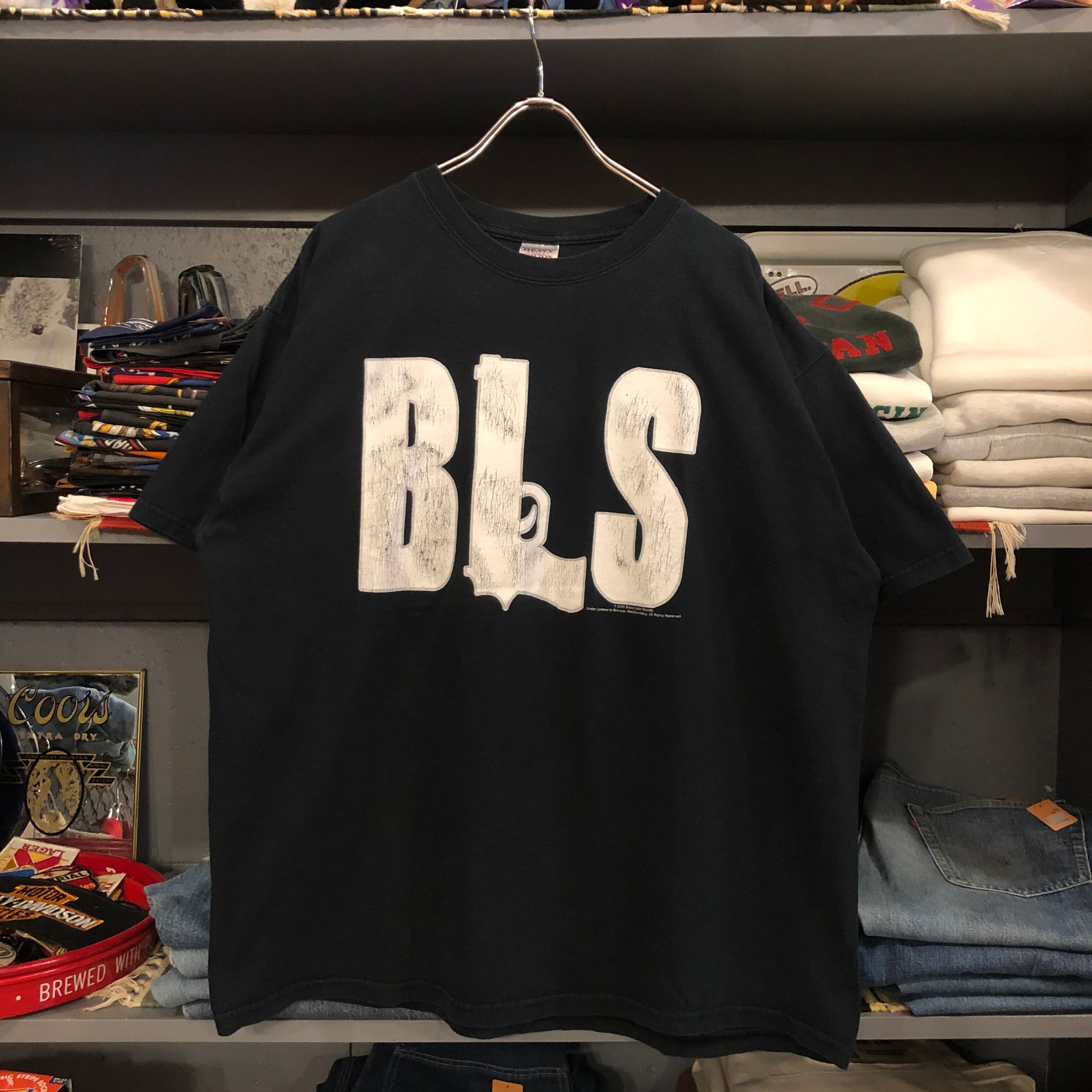 00s Y2K ブラックレーベルソサエティ クロス Tシャツ 黒 オーバー